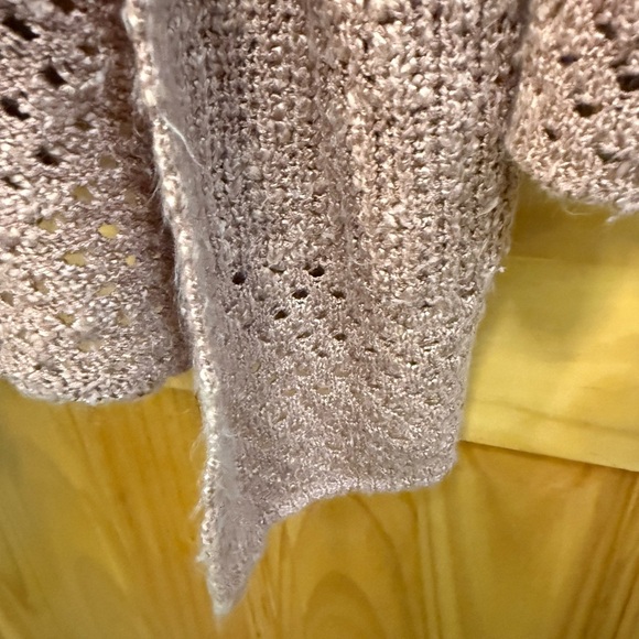 Jolt size M blush color blocks of open knit cardigan - Picture 3 of 9